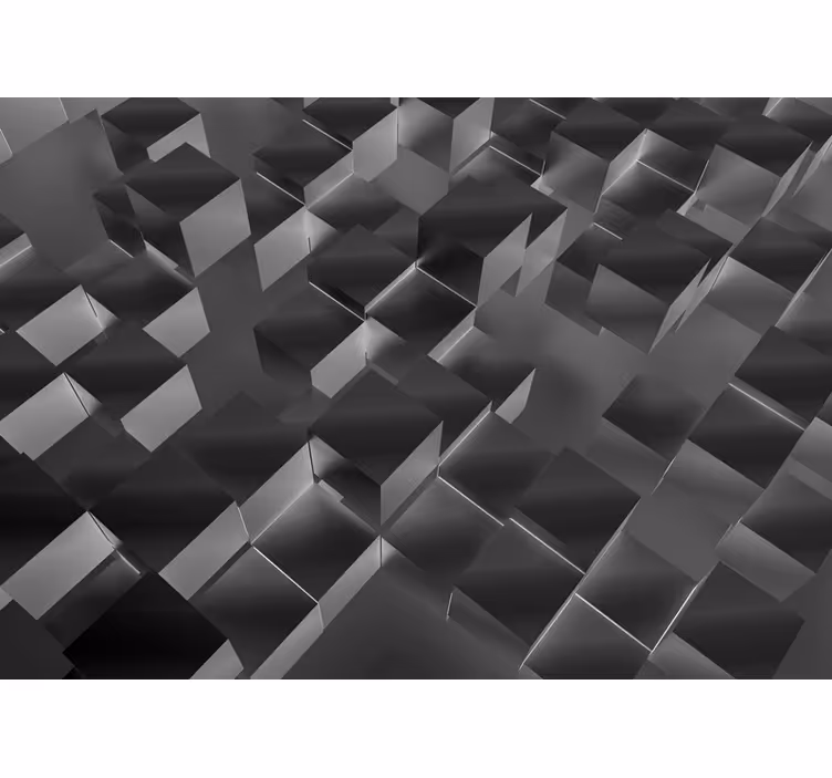 Fotomural 3D Patrón de azulejos negros mate 3d - TenVinilo
