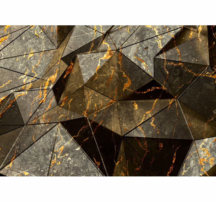 Mural de textura emblema de piedra geométrica - TenVinilo
