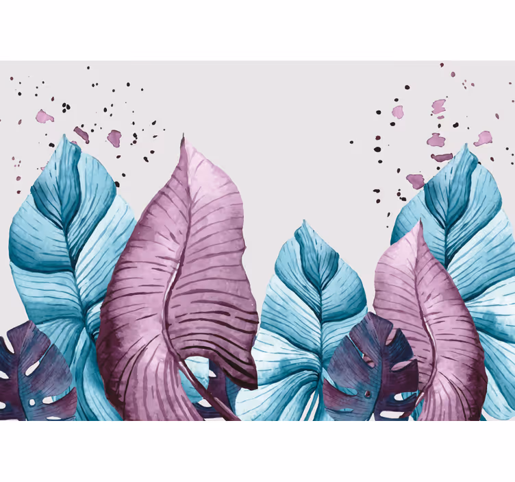 Mural de naturaleza patrón de hojas grandes - TenVinilo