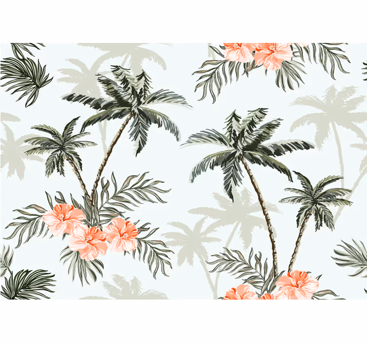 Mural de naturaleza hojas de palma tropicales - TenVinilo
