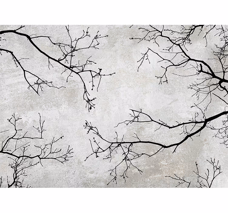 Fotomural naturaleza Ramas de los árboles con fondo blanco - TenVinilo