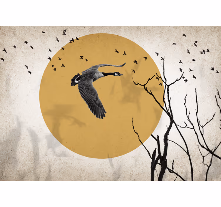 Fotomural animale Amanecer realista pájaro - TenVinilo