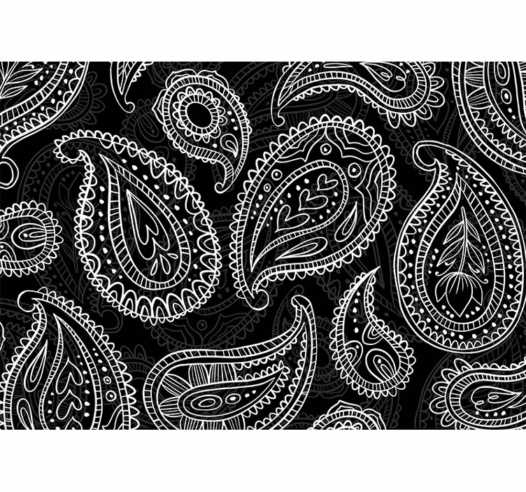 Mural de texturas patrones paisley intrincados - TenVinilo