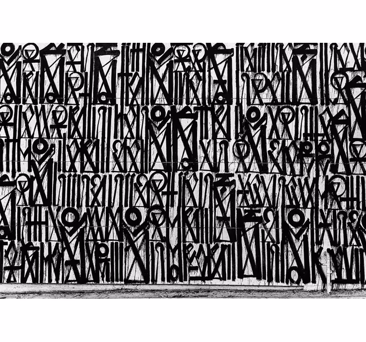 Mural graffiti patrones abstractos en negro - TenVinilo
