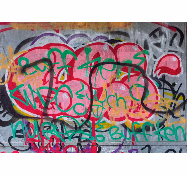 Mural graffiti arte vibrante de la ciudad - TenVinilo