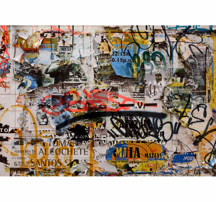 Fotomural arte urbano Viejo rasgado pósters - TenVinilo