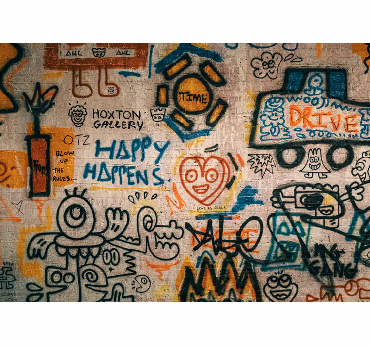 Fotomural arte urbano Mezcla de diseños de graffiti - TenVinilo