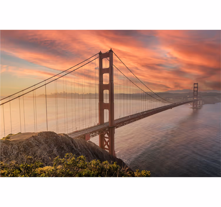 Fotomural para oficina puente Golden Gate - TenVinilo