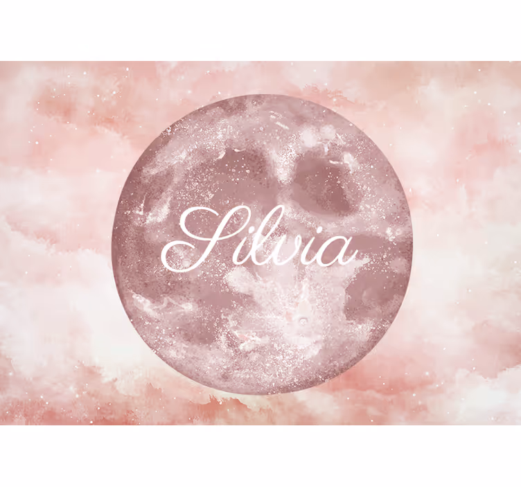 Fotomural infantiles luna con nombre - TenVinilo