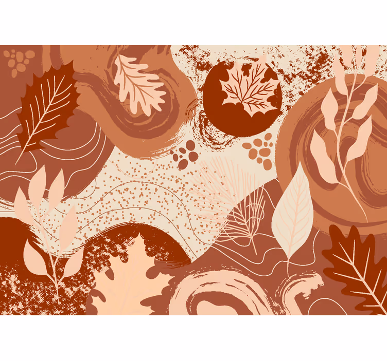 Papel mural terracota plantas y flores - TenVinilo