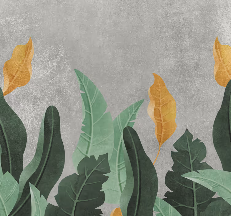 Fotomural salón las plantas en el concreto - TenVinilo