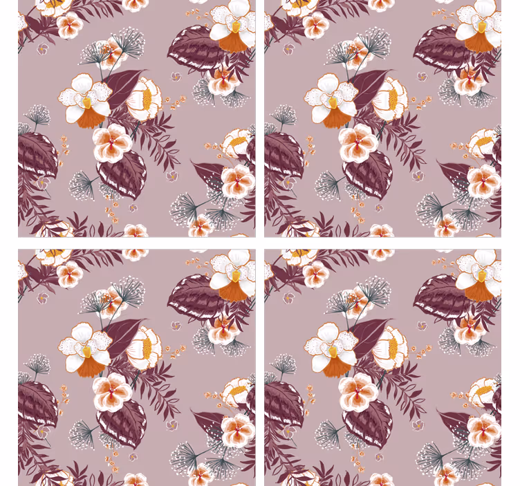 Posavasos con estampado floral colorido - TenVinilo
