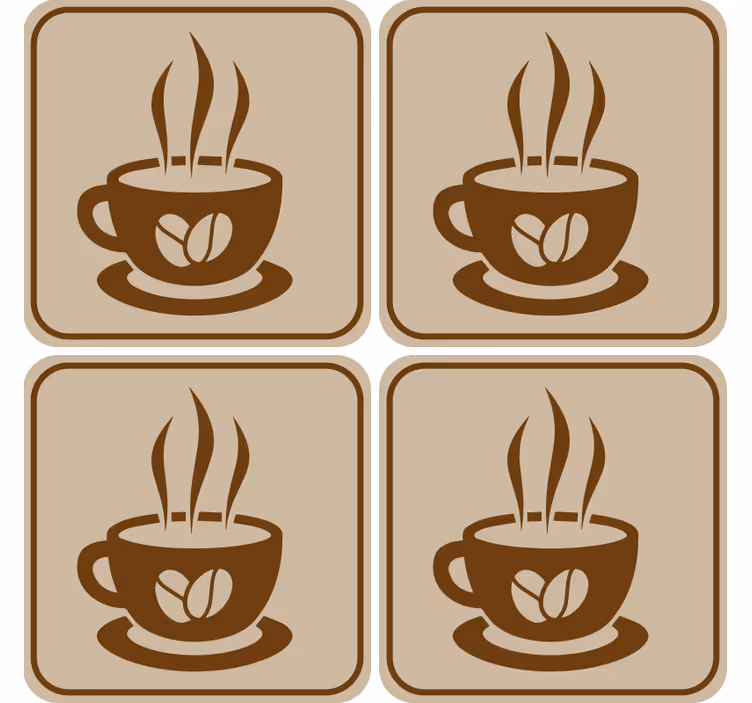 Posavasos vintage taza granos café - TenVinilo
