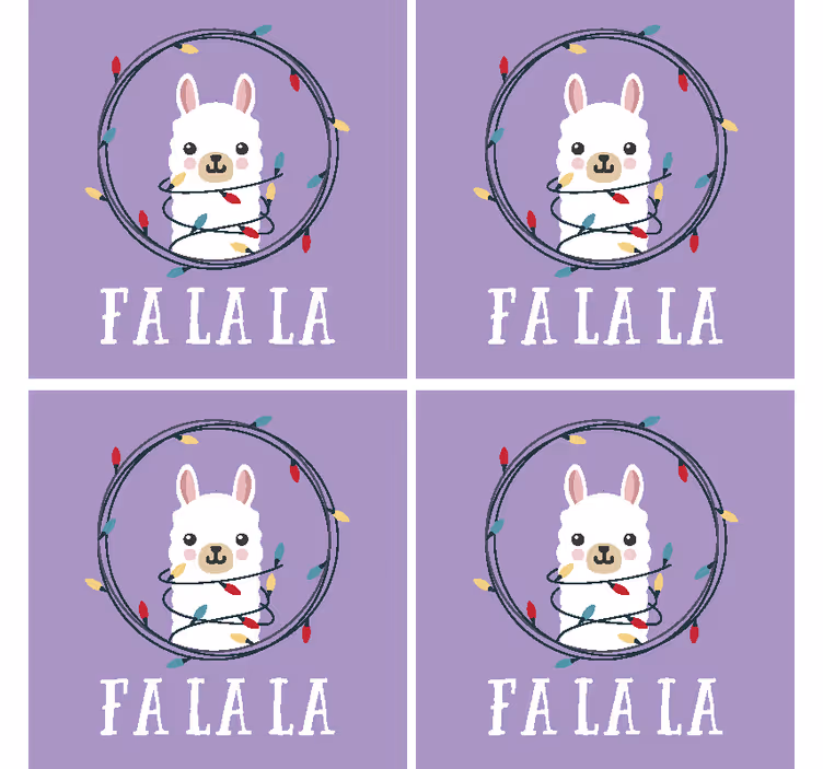 Posavasos navideños alpaca de navidad - TenVinilo
