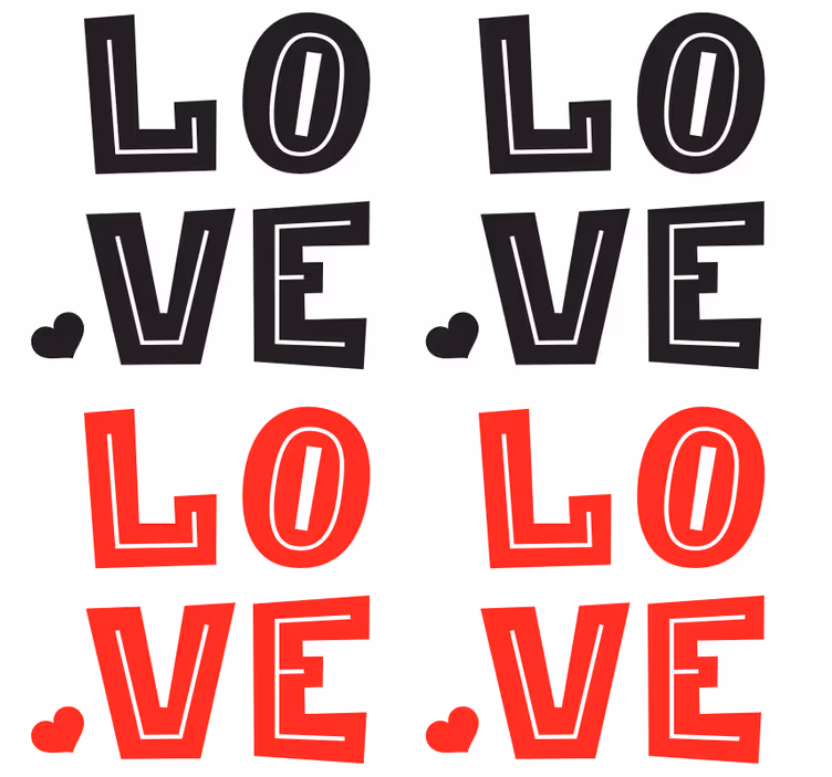 Posavasos con frases amor en rojo y negro - TenVinilo
