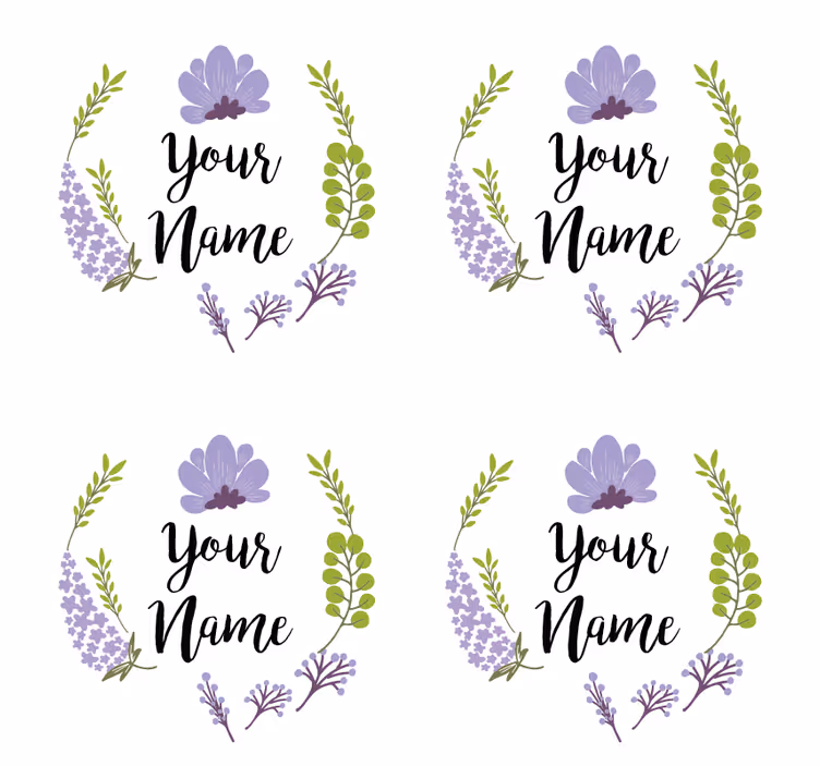Posavasos personalizable diseño floral personalizado - TenVinilo