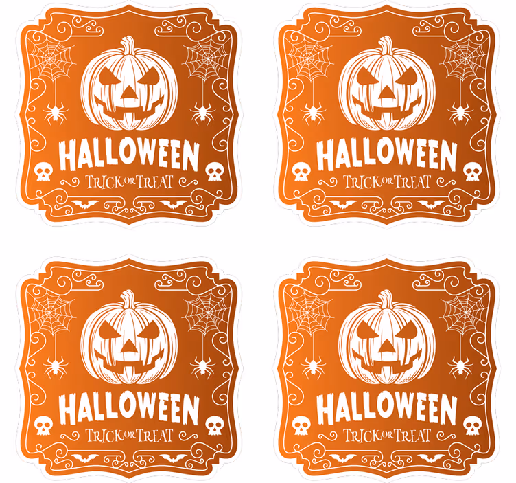 Posavasos halloween diseño de calabaza halloween - TenVinilo
