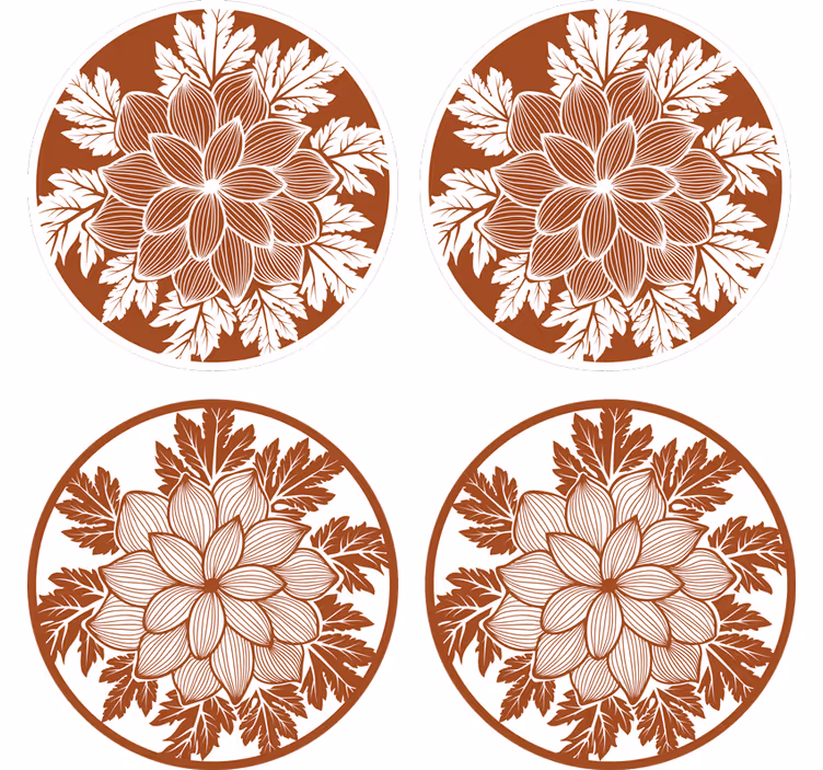 Posavasos arreglo de patrón floral - TenVinilo