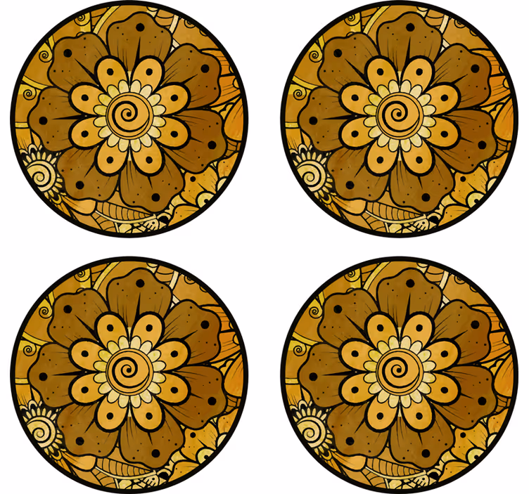 Posavasos patrón floral intrincado - TenVinilo