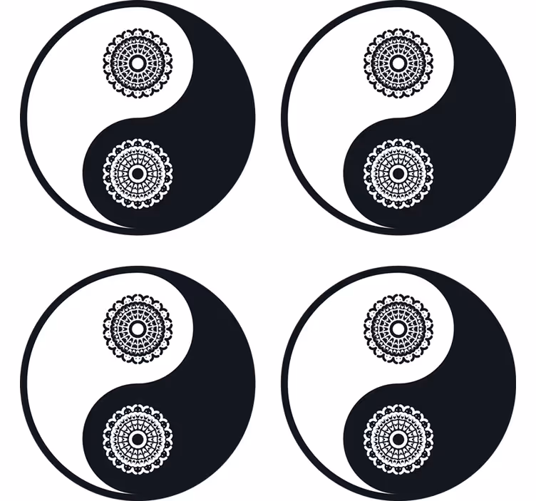 Posavasos frikis mandalas de yin yang - TenVinilo