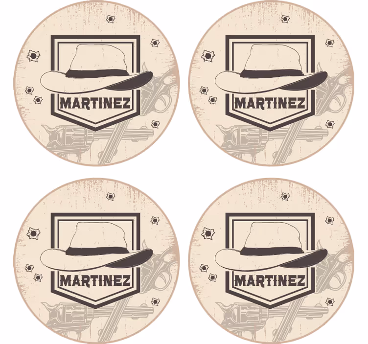 Posavasos frikis sombrero western y pistolas - TenVinilo