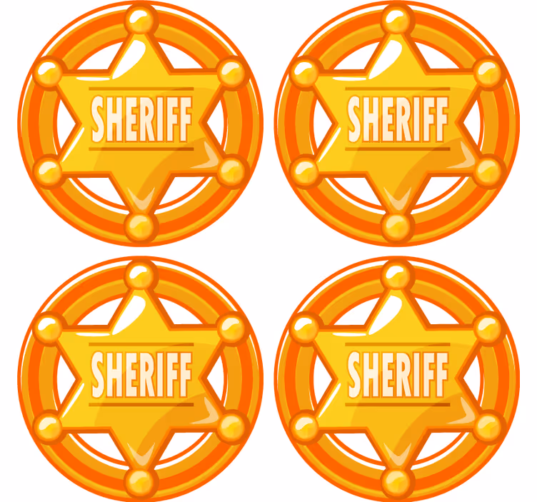 Posavasos frikis con motivo de estrella de sheriff - TenVinilo