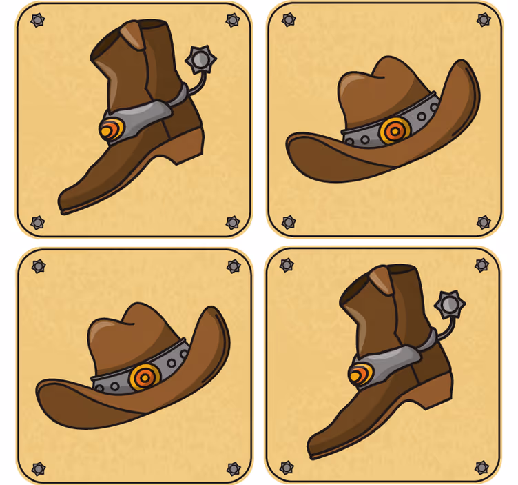 Posavasos frikis sombrero y botas de vaquero - TenVinilo