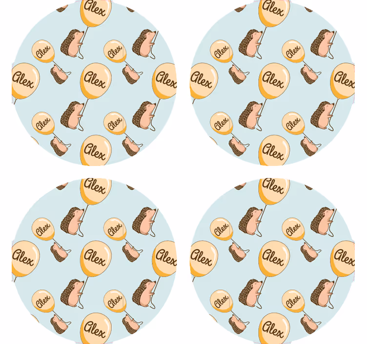Posavasos personalizable patrones de erizos divertidos - TenVinilo
