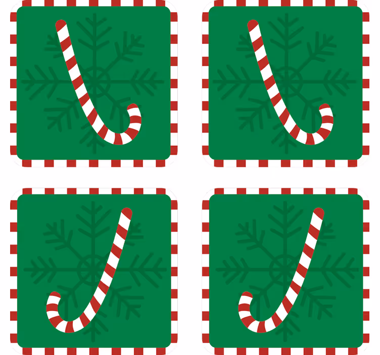 Posavasos navideños dulce de bastón - TenVinilo