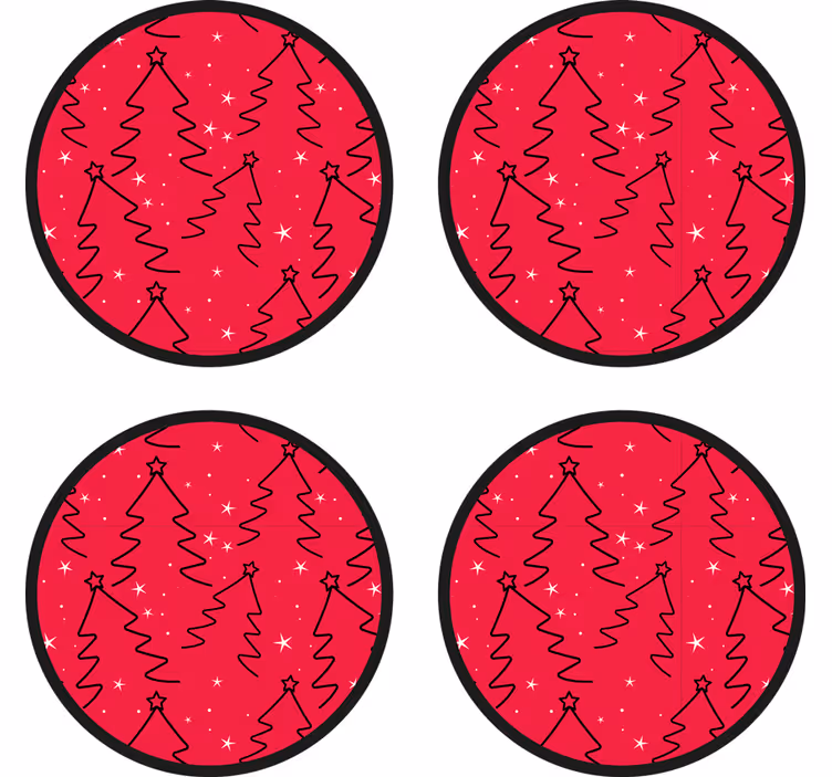Posavasos navideño con diseño de árbol festivo - TenVinilo