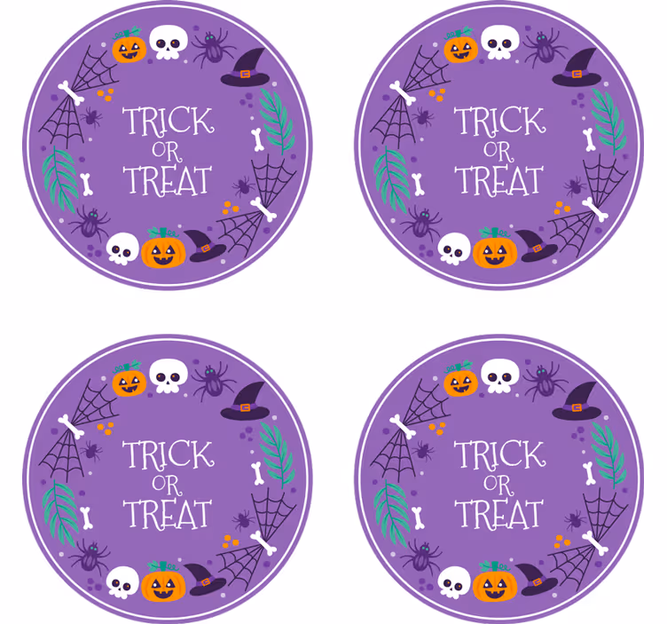 Posavasos Halloween colorido truco o trato - TenVinilo
