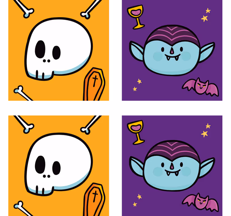 Posavasos halloween caras de vampiro divertidas - TenVinilo