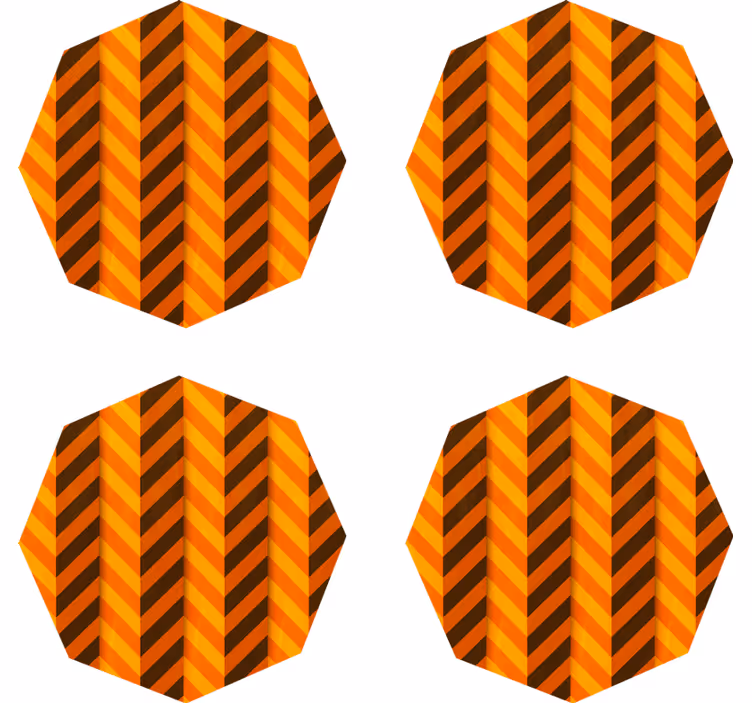 Posavasos halloween patrón chevron naranja - TenVinilo