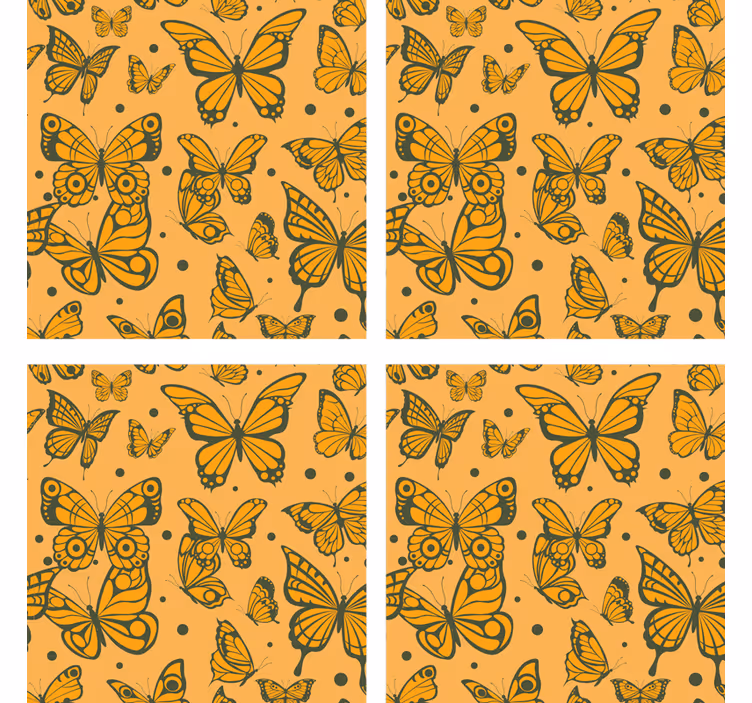 Posavasos superficie de patrón de mariposas - TenVinilo