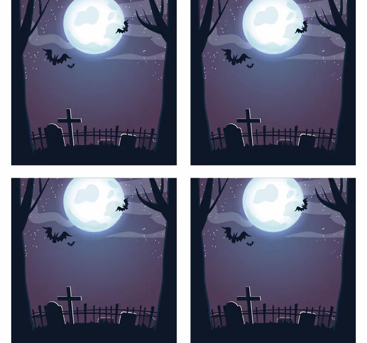 Posavasos halloween escena de noche tenebrosa - TenVinilo