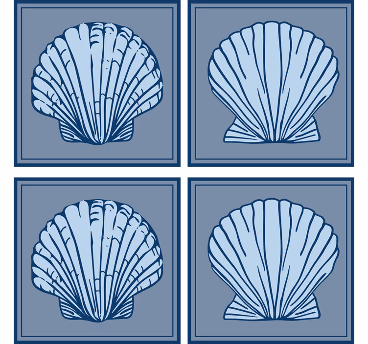 Posavasos frikis con diseño de conchas estilizadas - TenVinilo