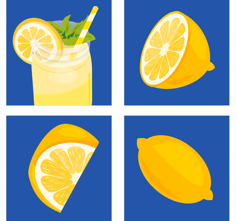 Posavasos azulejo bebida refrescante de limón - TenVinilo