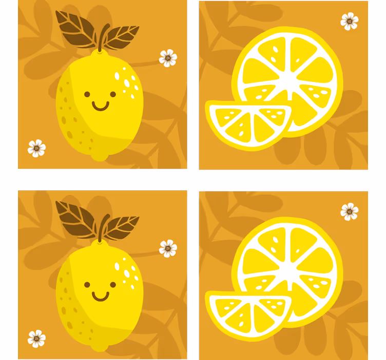 Posavasos original limones dibujados - TenVinilo