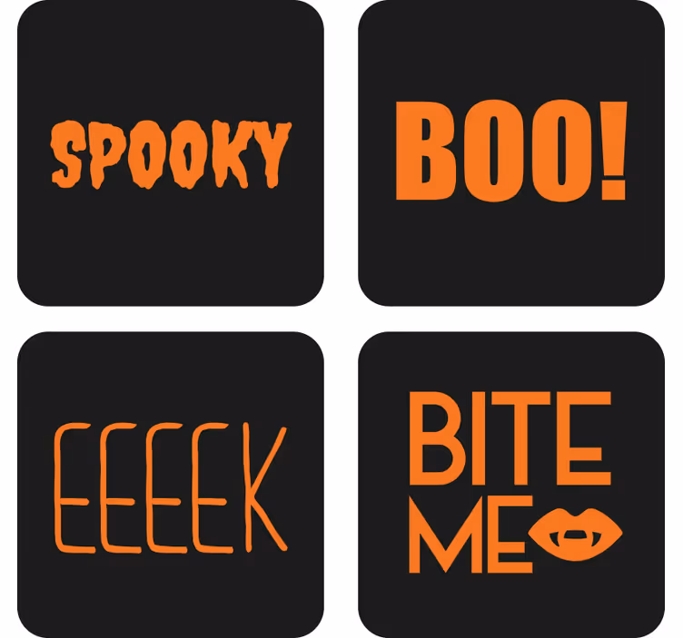 Posavasos halloween gráfico de texto halloween - TenVinilo