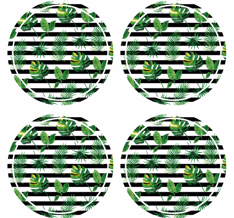 Posavasos idea de hoja tropical - TenVinilo