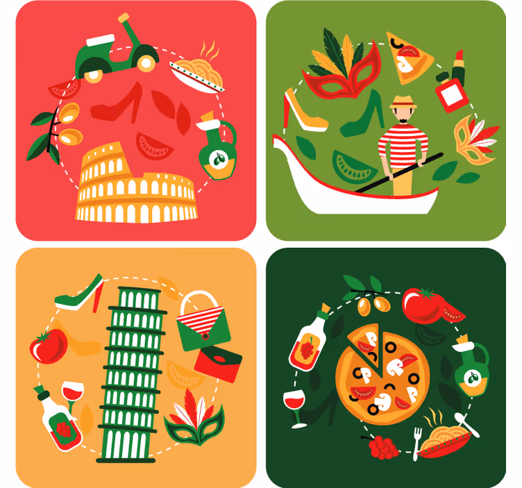 Posavasos frikis viaje culinario italiano - TenVinilo