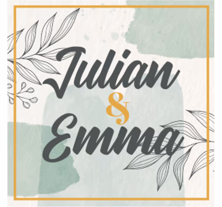 Posavasos boda diseño de nombre personalizado - TenVinilo