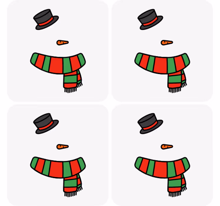 Posavasos navideño set de accesorios de muñeco de nieve - TenVinilo