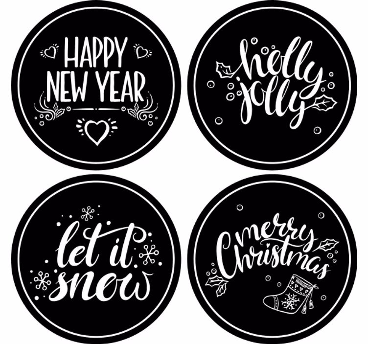 Posavasos navideño saludos alegres de temporada - TenVinilo