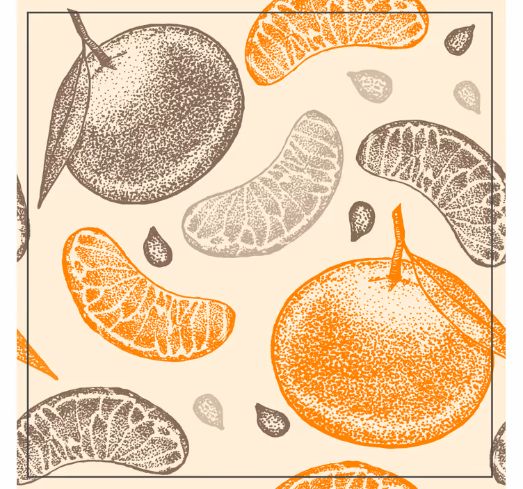 Posavasos vintage Gotas de jugo de naranja y rodajas - TenVinilo