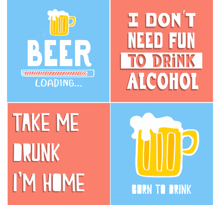 Posavasos cerveza Varias citas para beber - TenVinilo