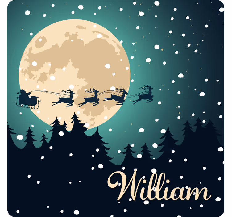 Posavasos navideño trineo de papá noel a la luz de la luna - TenVinilo