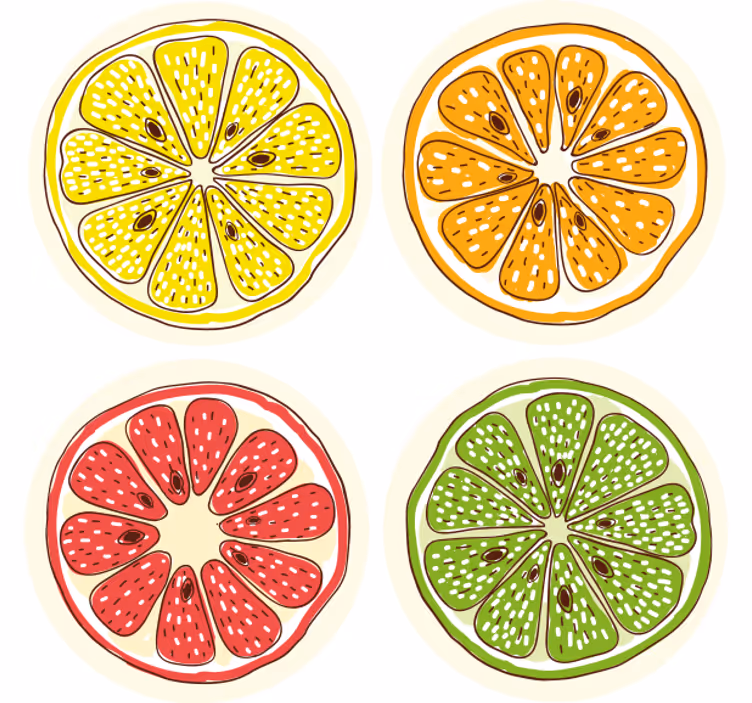 Posavasos vintage Diferentes frutas - TenVinilo