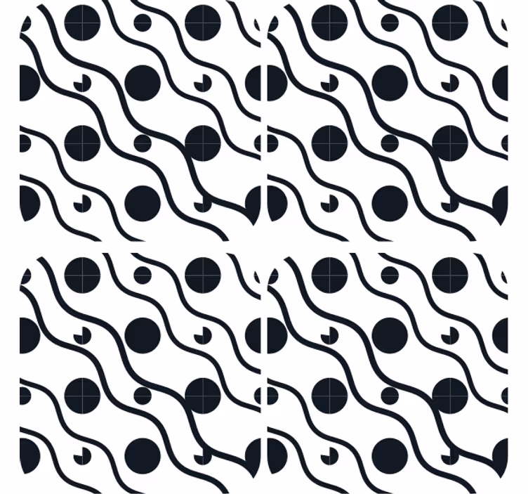 Posavasos textura Fondo blanco con puntos y líneas negras - TenVinilo