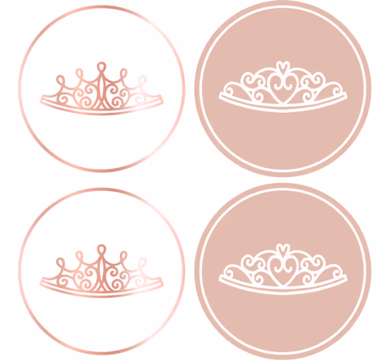 Posavasos moderno iconos de tiara elegantes - TenVinilo